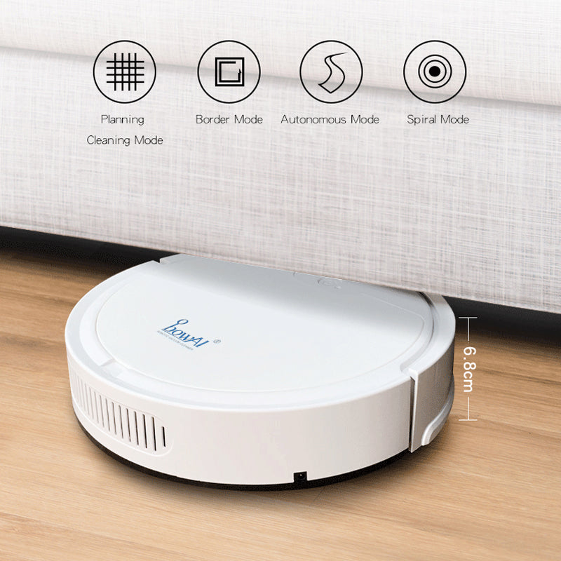 Robot Vacuum Cleaner Smart Automatic Floor Sweeper 1500Pa Suction for Hard Floors & Pet Hair