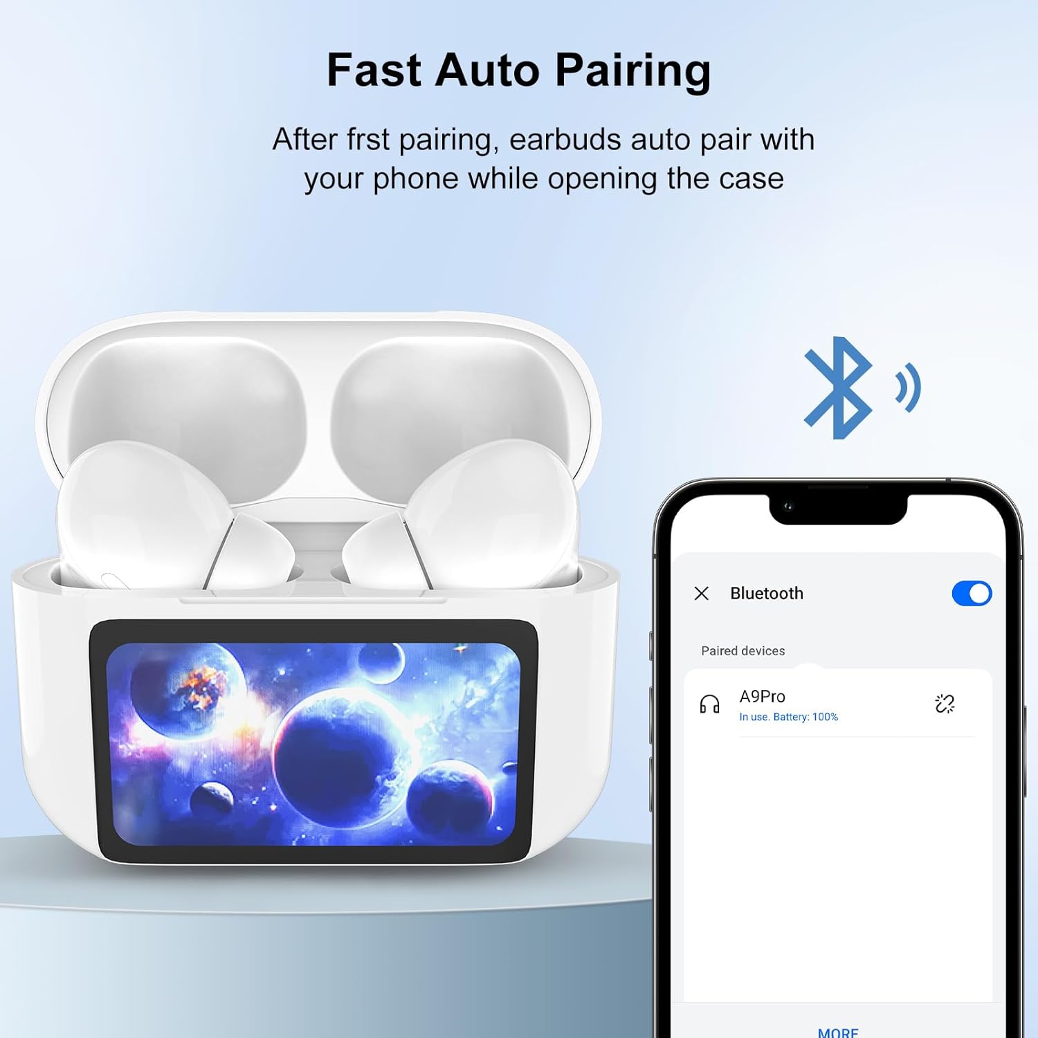 A9Pro Wireless Earbuds with Touch Screen & ANC
