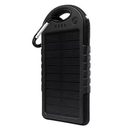 5,000mAh Water-Resistant Solar Smartphone Charger with Dual USB Ports & Flashlight