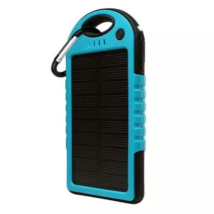 5,000mAh Water-Resistant Solar Smartphone Charger with Dual USB Ports & Flashlight