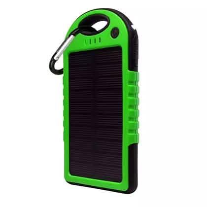 5,000mAh Water-Resistant Solar Smartphone Charger with Dual USB Ports & Flashlight
