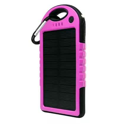 5,000mAh Water-Resistant Solar Smartphone Charger with Dual USB Ports & Flashlight