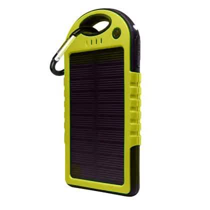 5,000mAh Water-Resistant Solar Smartphone Charger with Dual USB Ports & Flashlight
