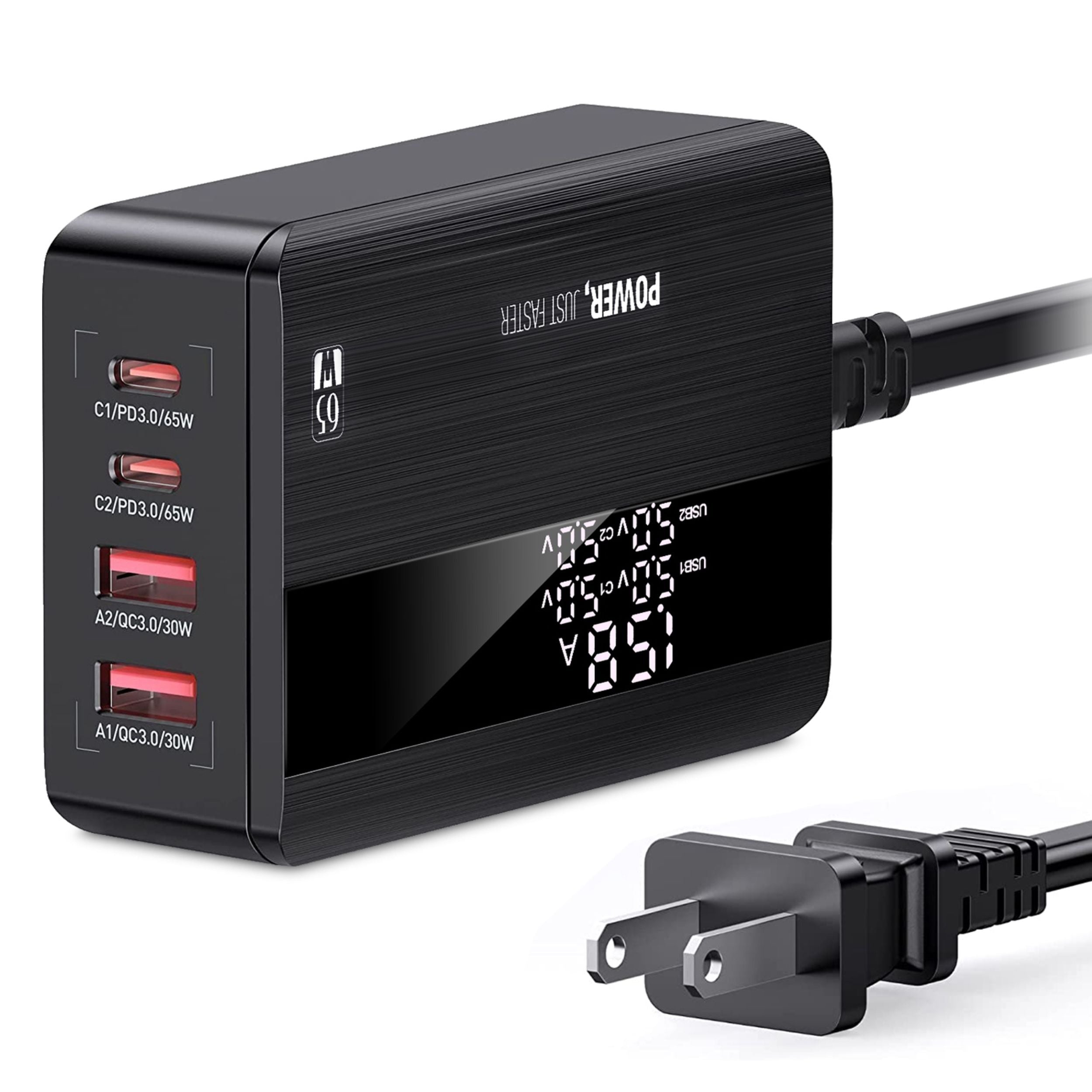 LDNIO 65W 4-Port USB Wall Charger (2x USB-C PD + 2x QC 3.0)
