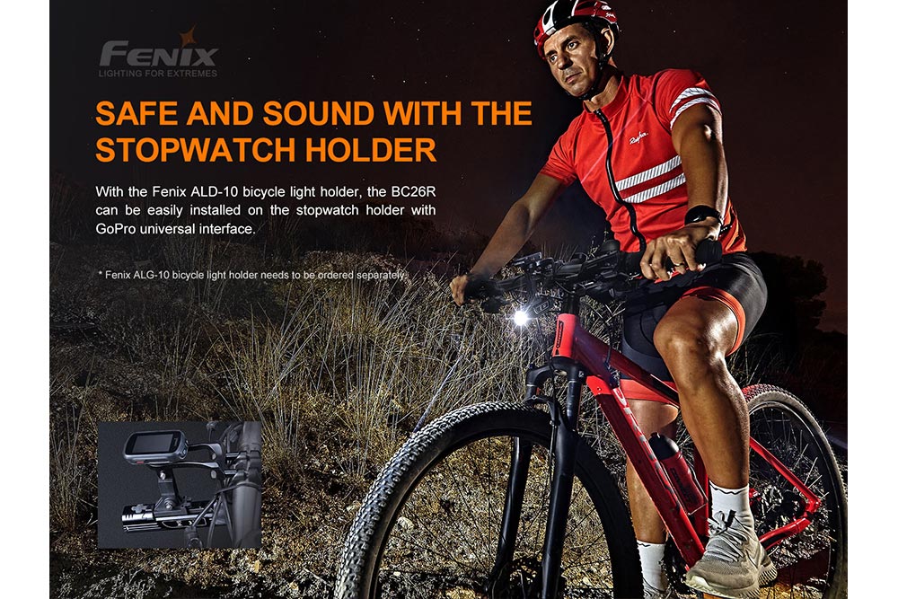 Fenix BC26R LED Bike Light 1600 Lumens USB-C Rechargeable IP68 Waterproof with 65-Hour Runtime