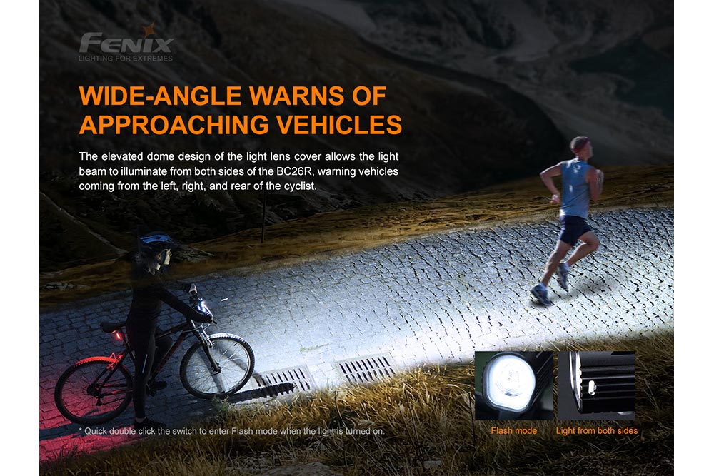 Fenix BC26R LED Bike Light 1600 Lumens USB-C Rechargeable IP68 Waterproof with 65-Hour Runtime