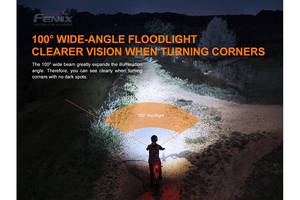 Fenix BC26R LED Bike Light 1600 Lumens USB-C Rechargeable IP68 Waterproof with 65-Hour Runtime