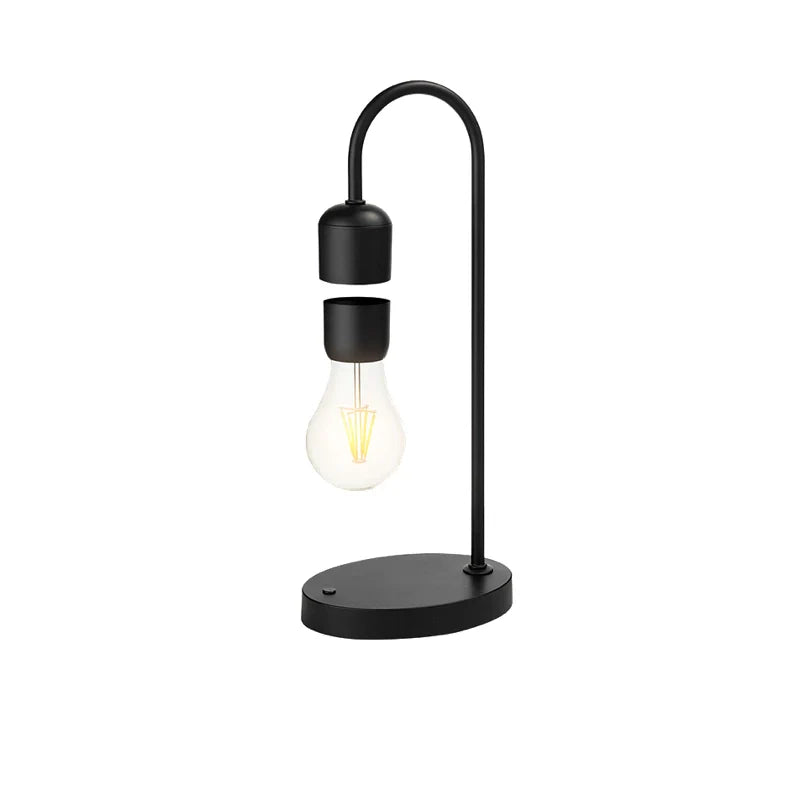 Magnetic Levitating LED Light Bulb Lamp with Oak Wood Base – Floating Desk Decor
