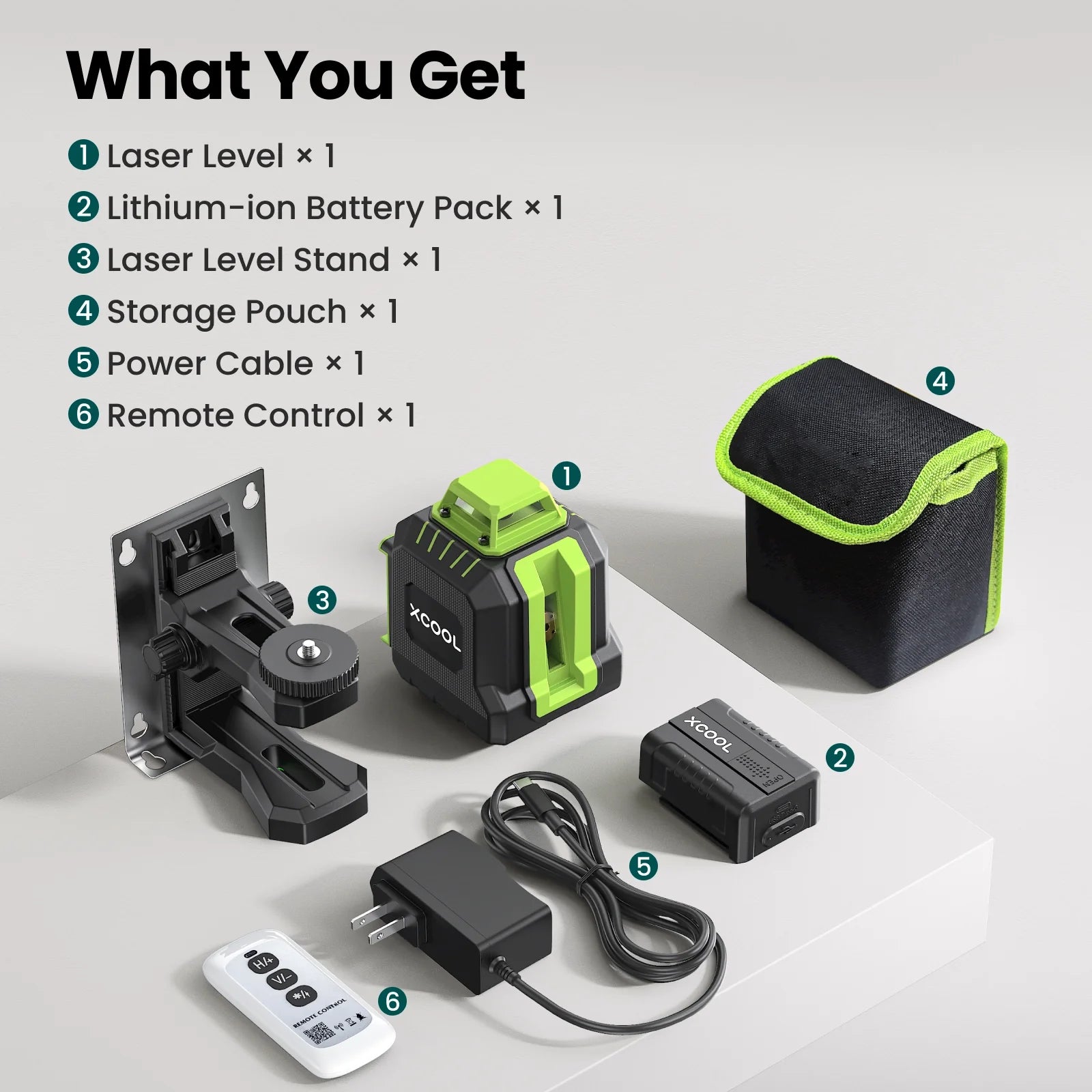 xCool Brillaser 360° Self-Leveling Laser Level with USB-C Rechargeable Battery & IP54 Rating
