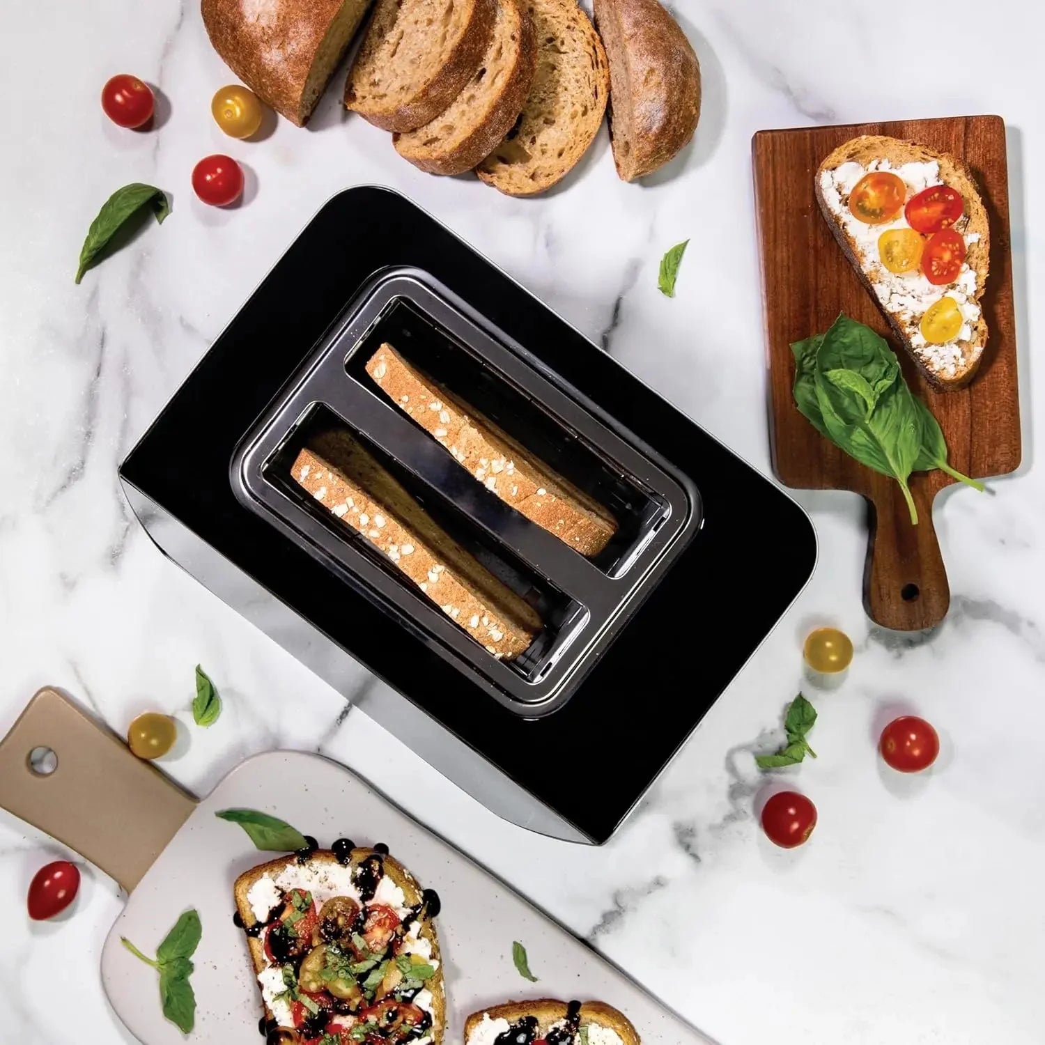 Touch Screen Smart Toaster 2-Slice with 8 Bread Presets, 7 Browning Levels & Digital Timer