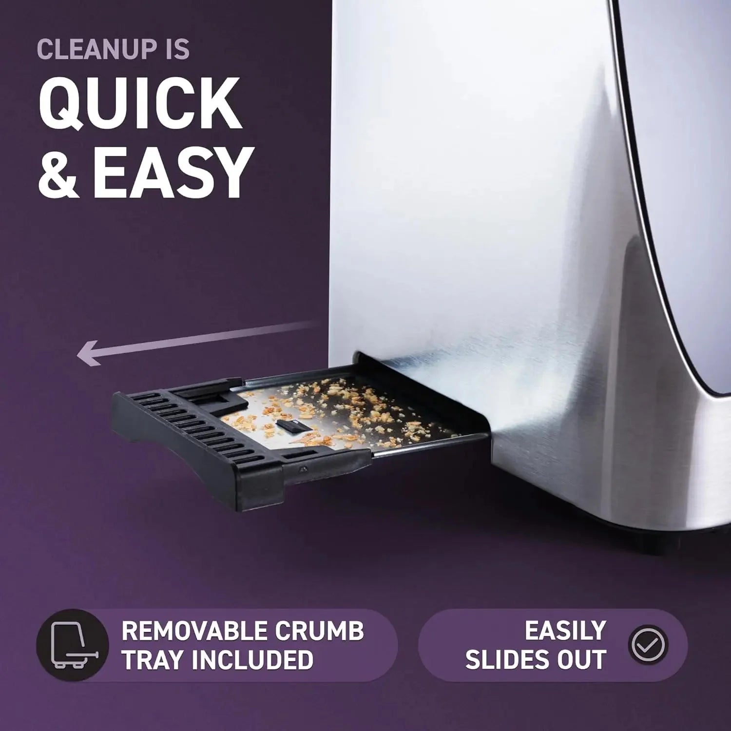 Touch Screen Smart Toaster 2-Slice with 8 Bread Presets, 7 Browning Levels & Digital Timer