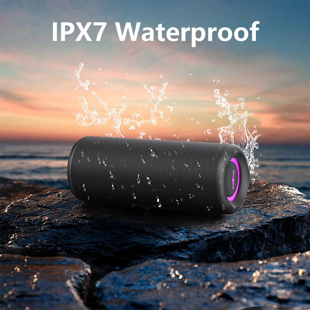 Wisetiger P3 Portable Bluetooth Speaker 30W IPX7 Waterproof with 20-Hour Battery & RGB Lighting