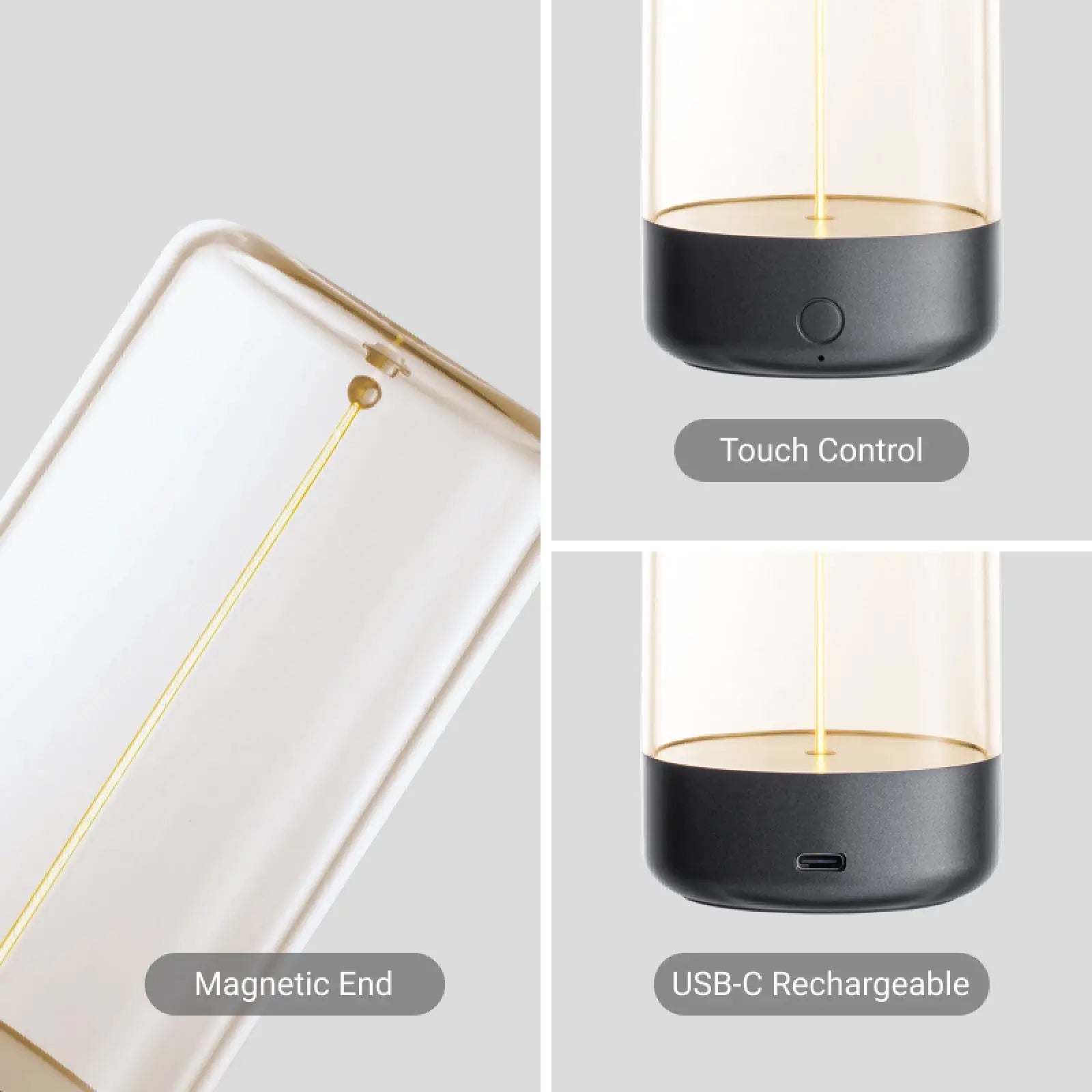 AUGE Light Minimalist Cordless LED Table Lamp USB-C Rechargeable with Magnetic Design