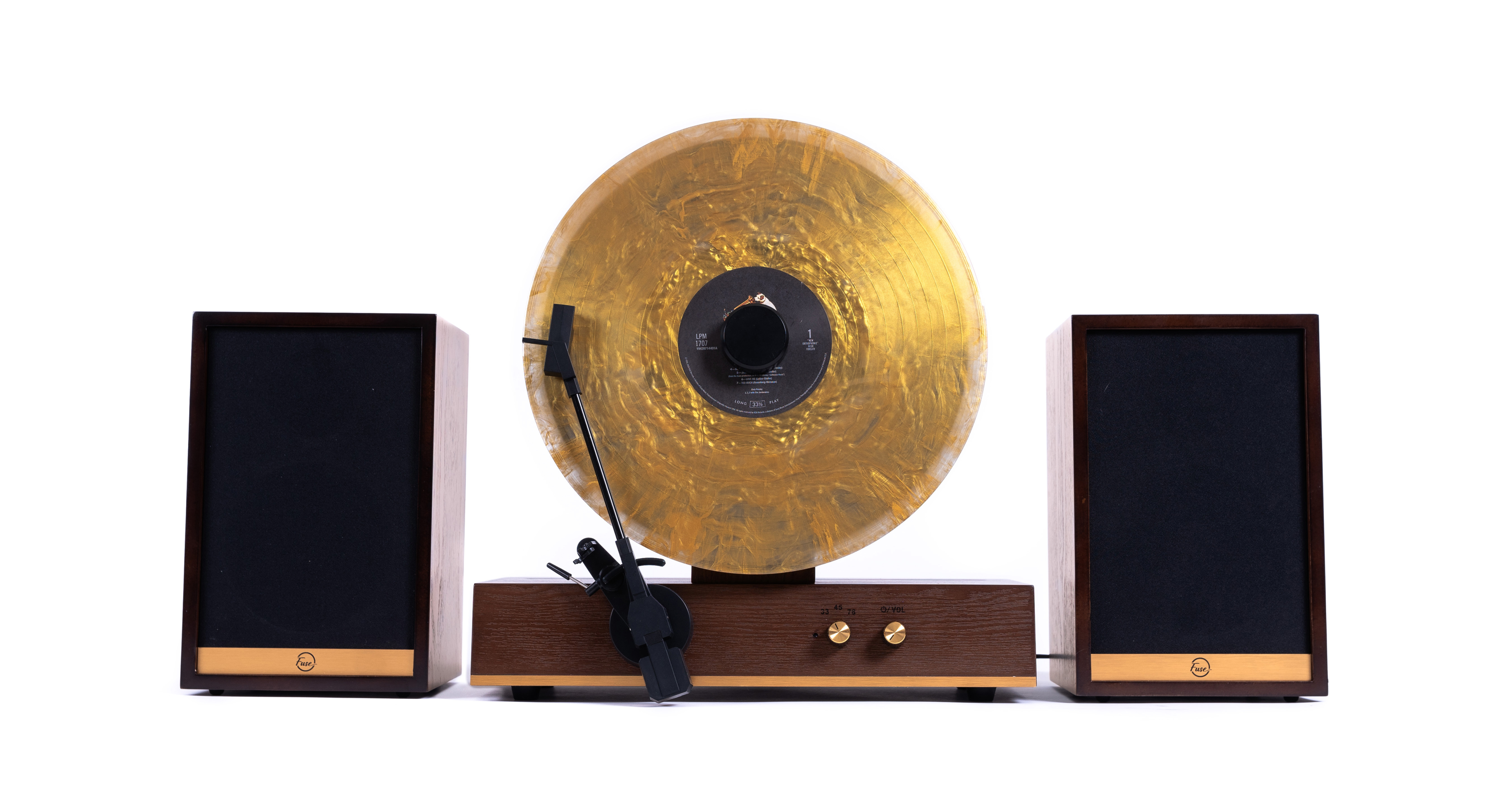 Fuse Audio GLD Vertical Vinyl Record Player with Bluetooth 5.3, 72W Speakers & Audio Technica Cartridge