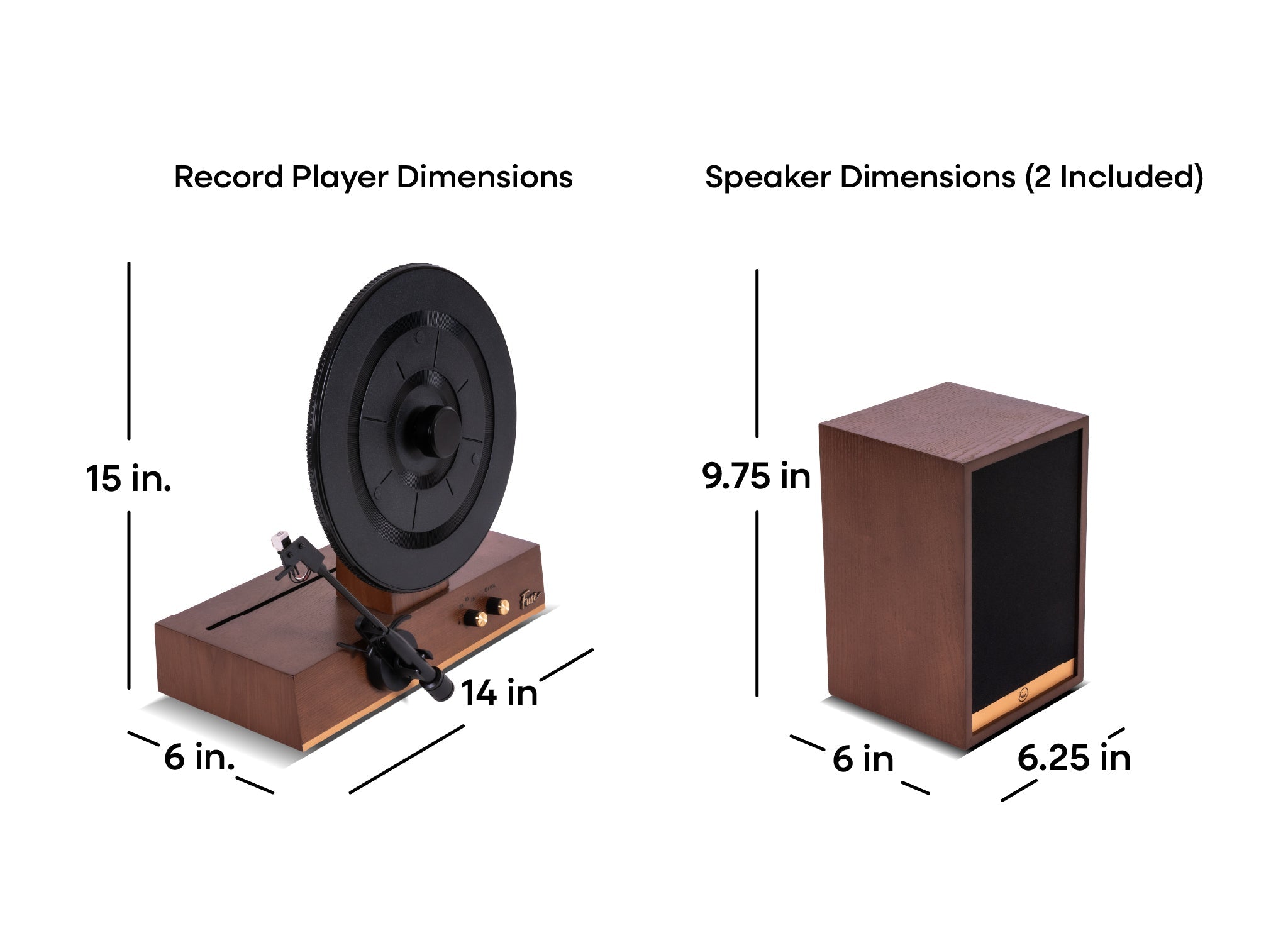Fuse Audio GLD Vertical Vinyl Record Player with Bluetooth 5.3, 72W Speakers & Audio Technica Cartridge