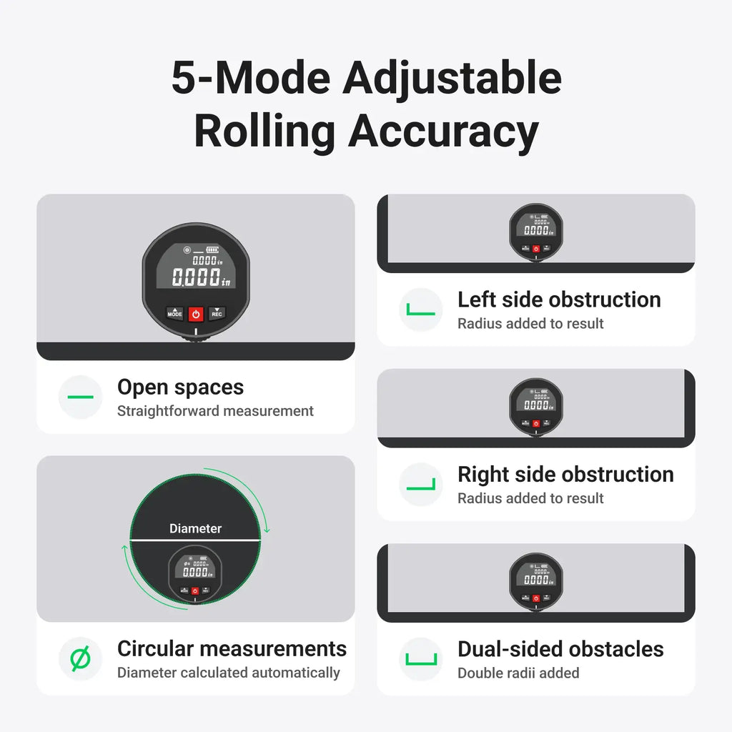xCool 2-in-1 Rolling & Laser Tape Measure with Digital Readout – 9.8ft Tape & 197ft Laser