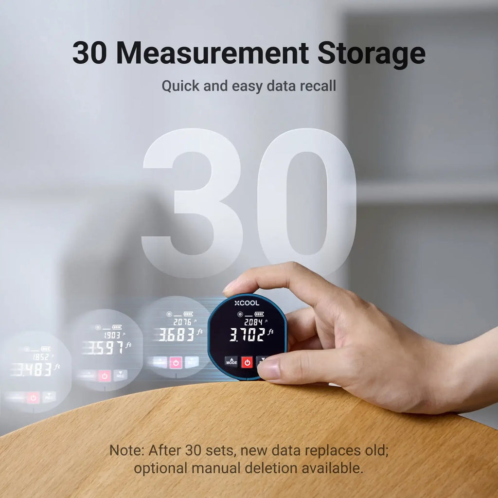 xCool 2-in-1 Rolling & Laser Tape Measure with Digital Readout – 9.8ft Tape & 197ft Laser