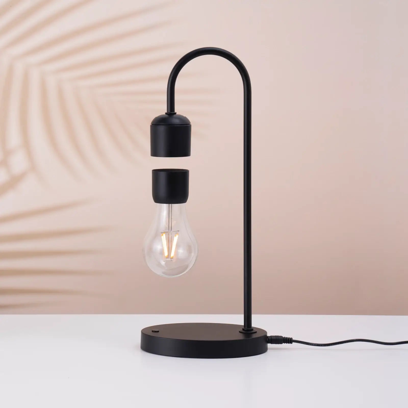 Magnetic Levitating LED Light Bulb Lamp with Oak Wood Base – Floating Desk Decor
