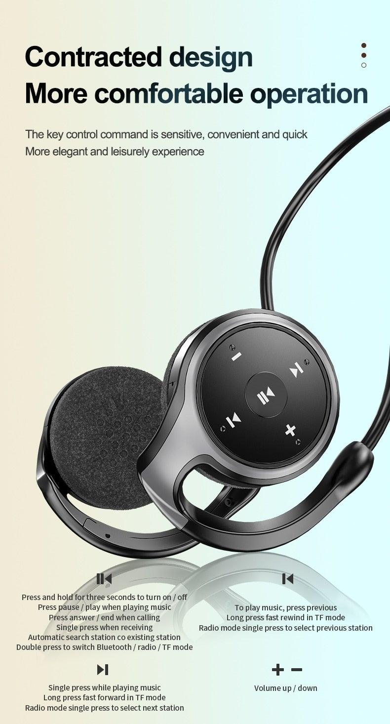 STEVVEX Wireless Sport Earbuds with Built-In MP3 & FM Radio