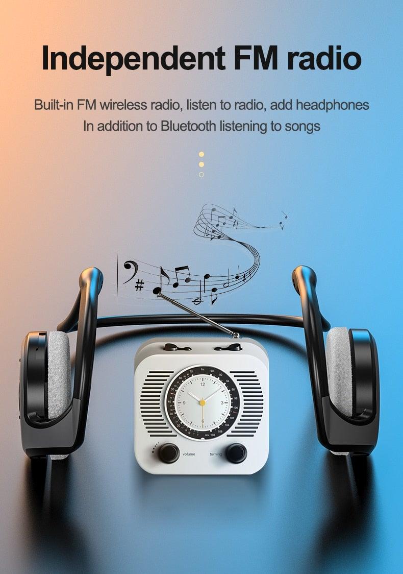 STEVVEX Wireless Sport Earbuds with Built-In MP3 & FM Radio